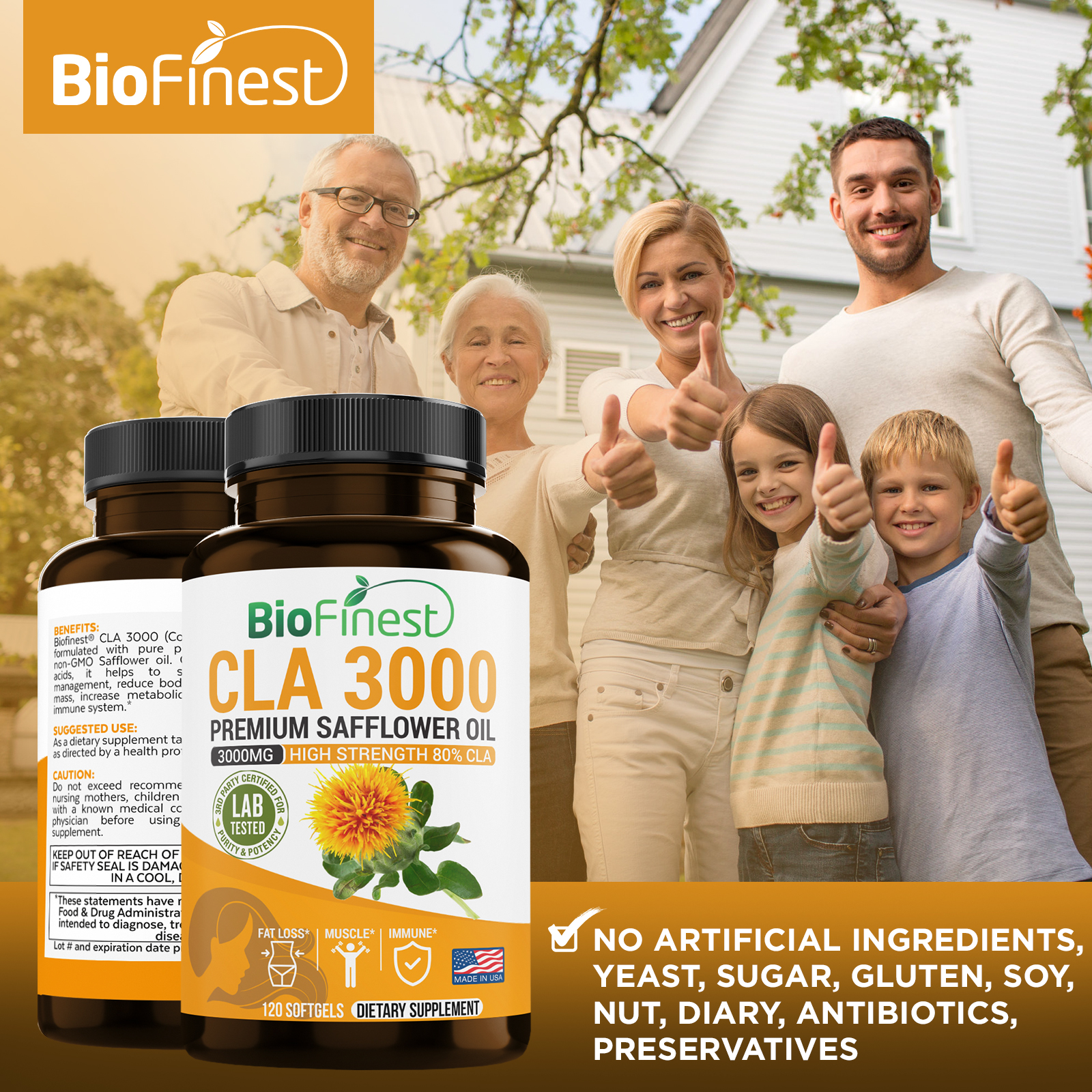 CLA Safflower Oil Conjugated Linoleic Acid Non GMO Non